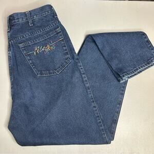 Vintage Missoni Sport Denim Blue Jeans High Rise 5 Button Fly Embroidered Sz 31